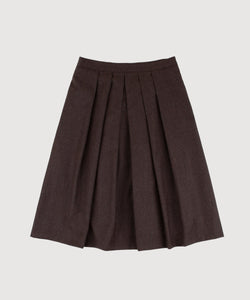 Pleated Flannel Skirt