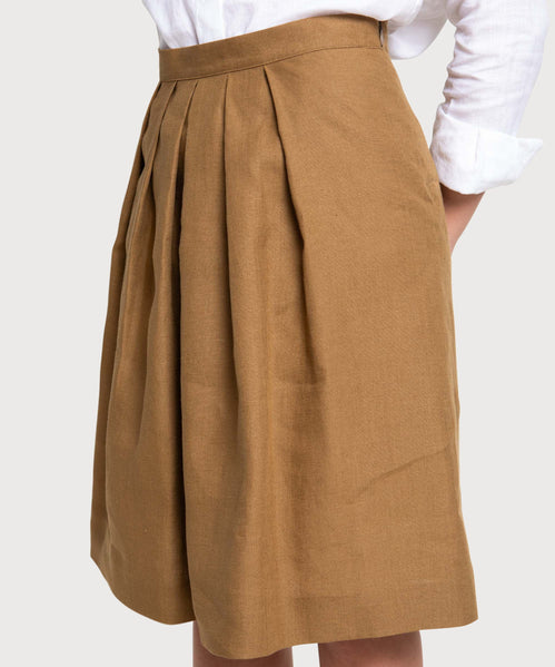 Pleated Linen Skirt