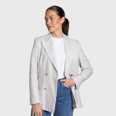 Double Breast Linen Blazer