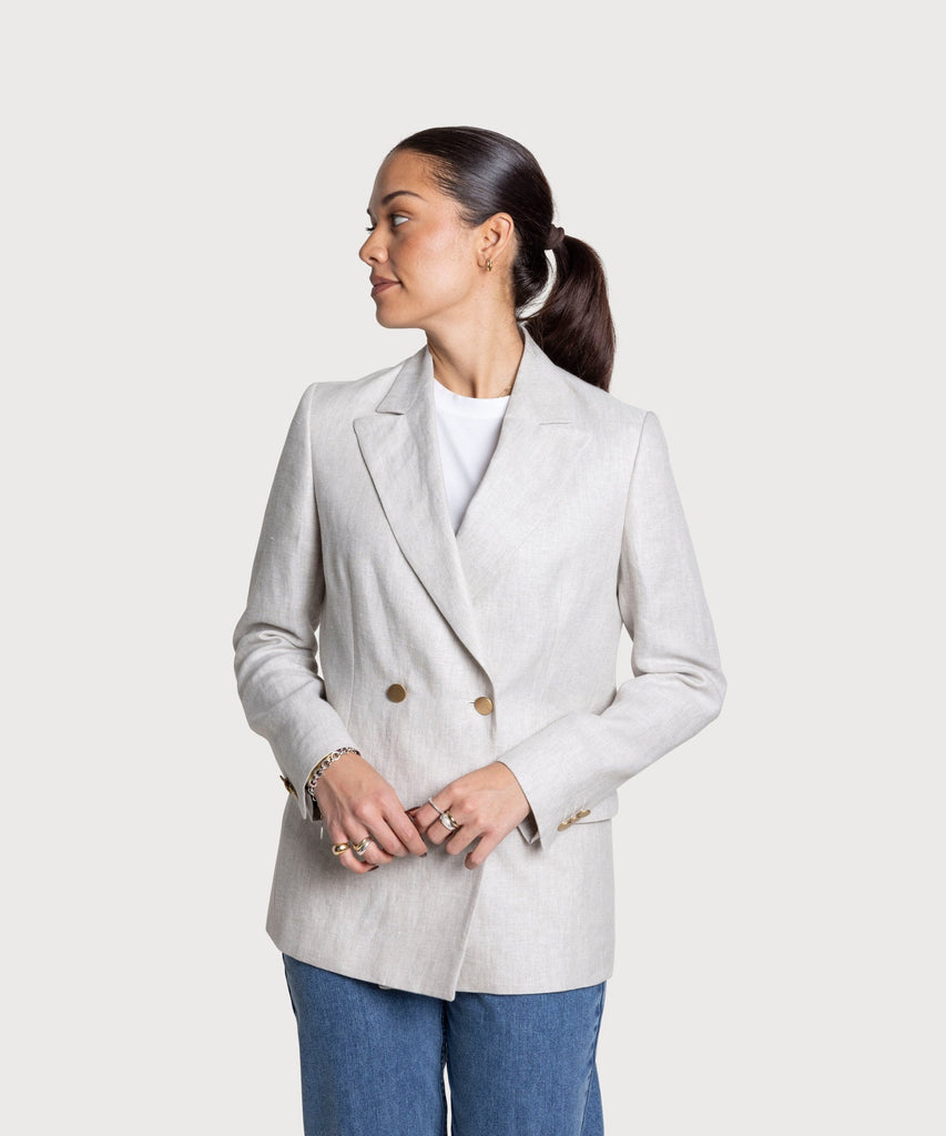 Double Breast Linen Blazer