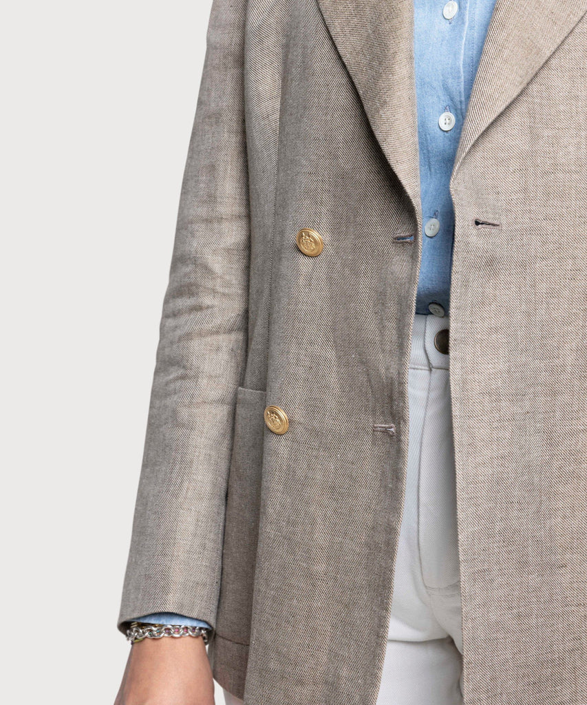 Double Breast Linen Blazer