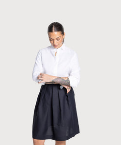 Pleated Linen Skirt