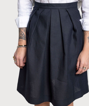 Pleated Linen Skirt