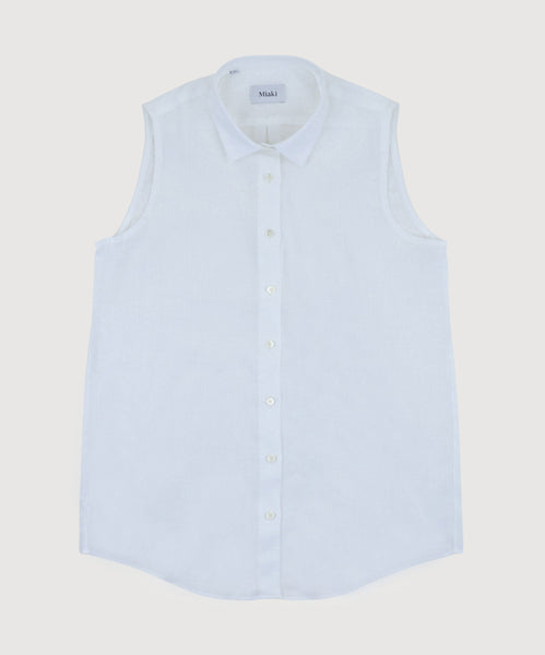 Sleeveless Linen Shirt