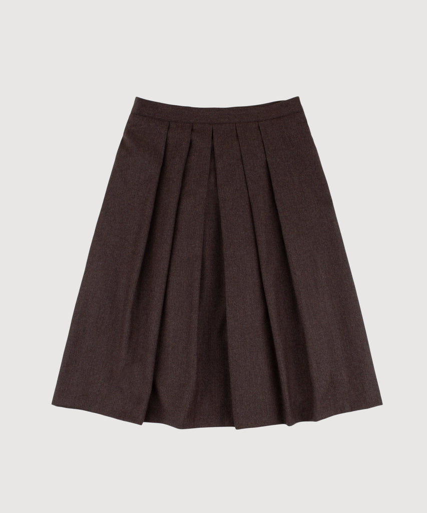 Pleated Flannel Skirt