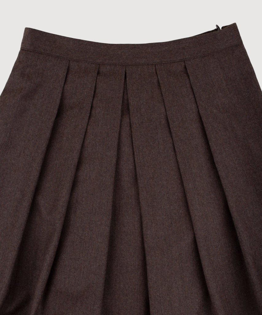 Pleated Flannel Skirt