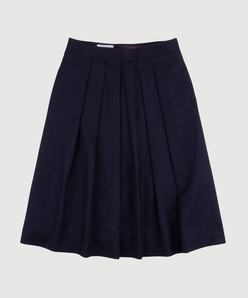 Pleated Flannel Skirt