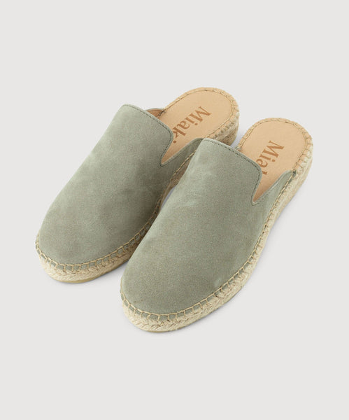 Suede Espadrille Mules