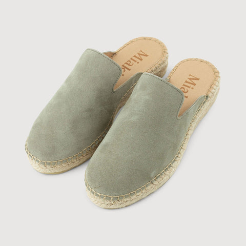 Suede Espadrille Mules