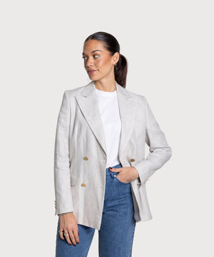 Double Breast Linen Blazer