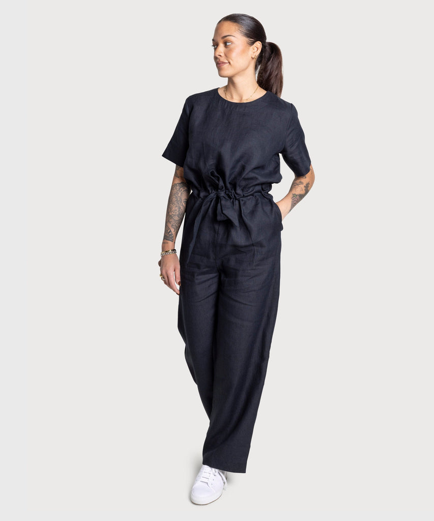 Short Sleeve Linen Overall