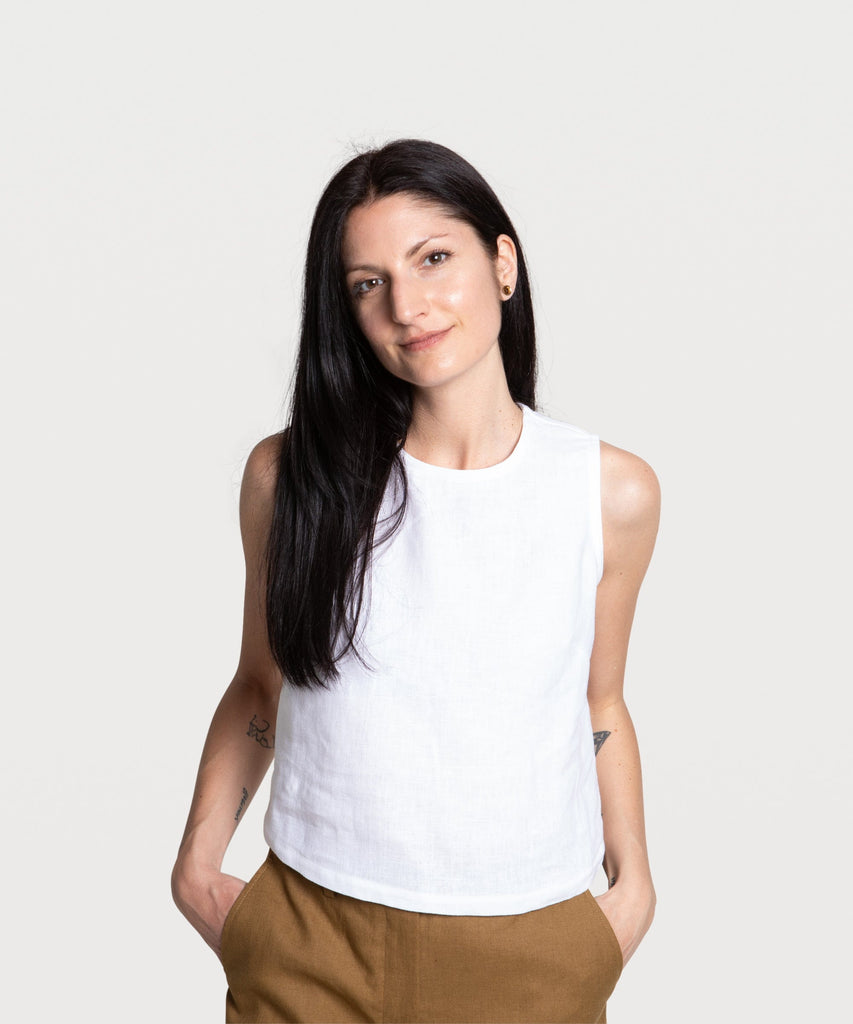 Sleeveless Linen Top