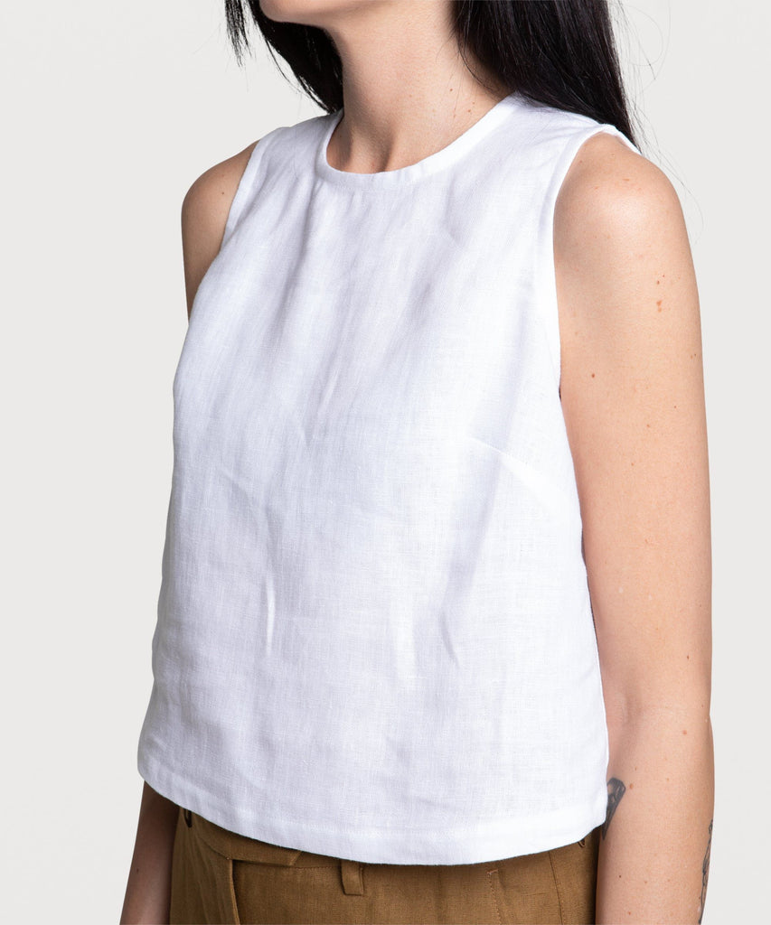 Sleeveless Linen Top