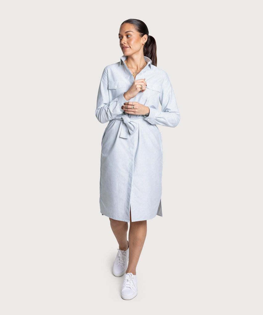 Oxford Stripe Shirt Dress