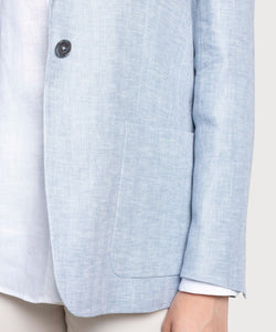 Relaxed Herringbone Linen Blazer