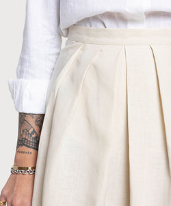 Pleated Linen Skirt