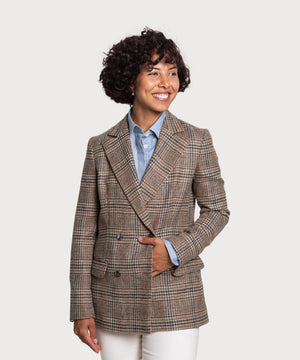 Double Breast Glencheck Blazer