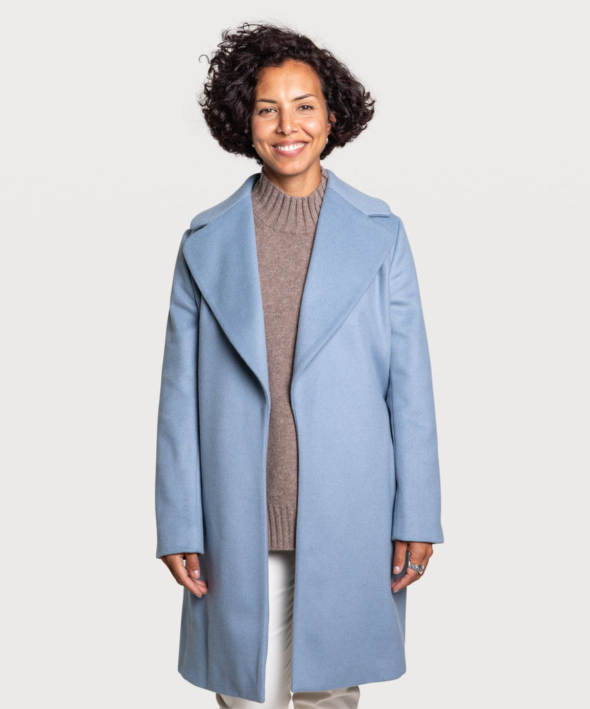 Mid-Length Cashmere Wrap Coat