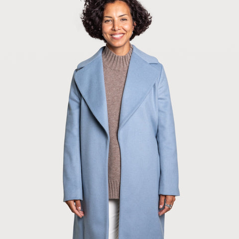 Mid-Length Cashmere Wrap Coat