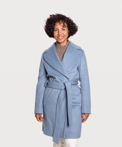 Mid-Length Cashmere Wrap Coat