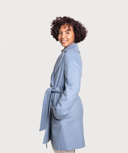 Mid-Length Cashmere Wrap Coat