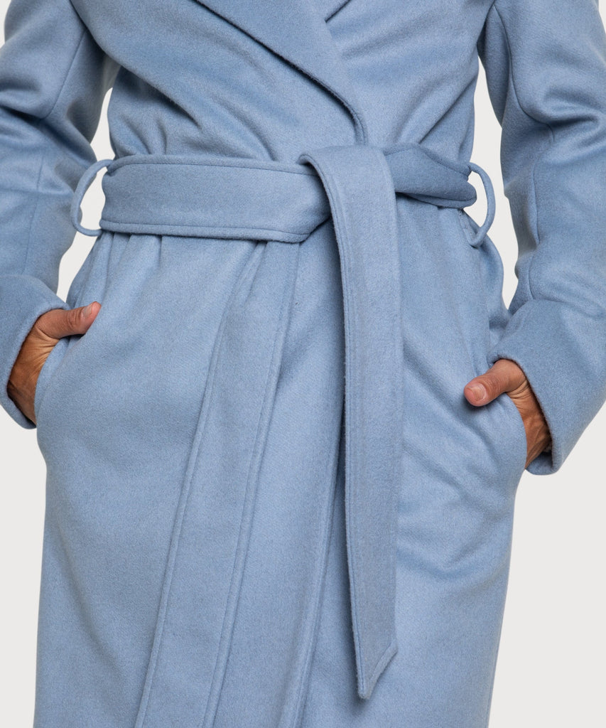 Mid-Length Cashmere Wrap Coat