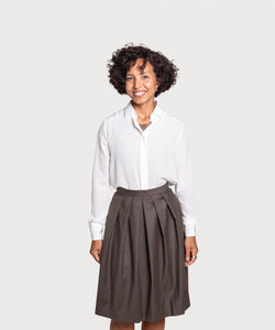 Pleated Flannel Skirt