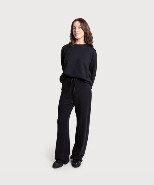 Wide Leg Wool Trousers