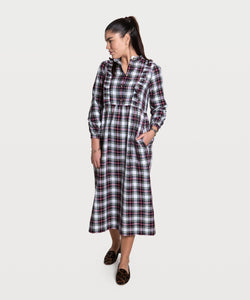 Long Checked Boheme Dress